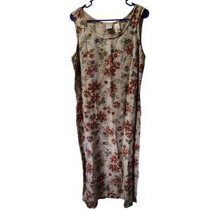 Emma‎ James Women's Medium Beige and Floral Design Dress
